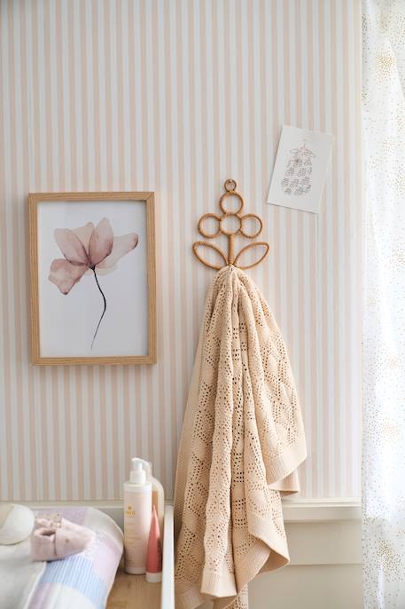 Rattan Flower Coat Hook beige 