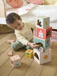 Toys-Baby & Pre-School Toys-Cube Tower with Shape Sorter in FSC® Wood