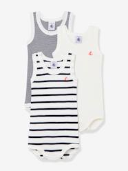 -Set of 3 Sleeveless Bodysuits in Organic Cotton, by Petit Bateau