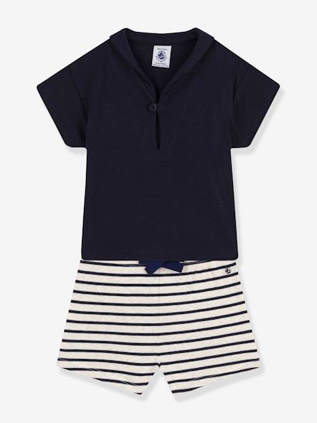 2-Piece Ensemble for Newborn Babies, PETIT BATEAU blue 