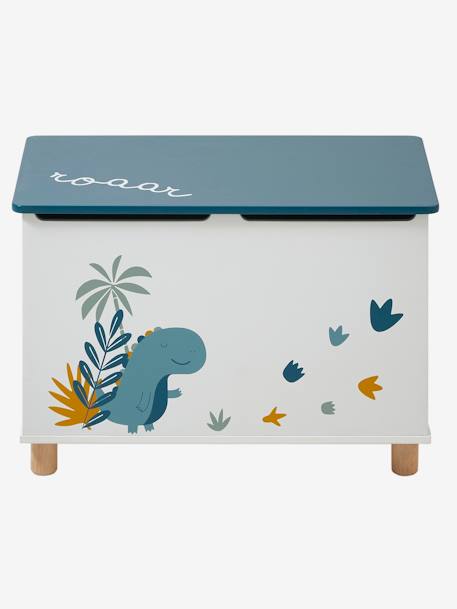 Toy Chest, Dinosaur printed white 