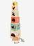 Cube Tower with Shape Sorter in FSC® Wood BEIGE MEDIUM SOLID WITH DECOR+Forest Friends+Forest Friends 