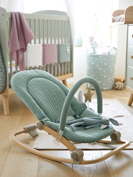 Baby Bouncer with Arch, Babydream ecru+GREEN LIGHT SOLID+Grey+YELLOW DARK SOLID 