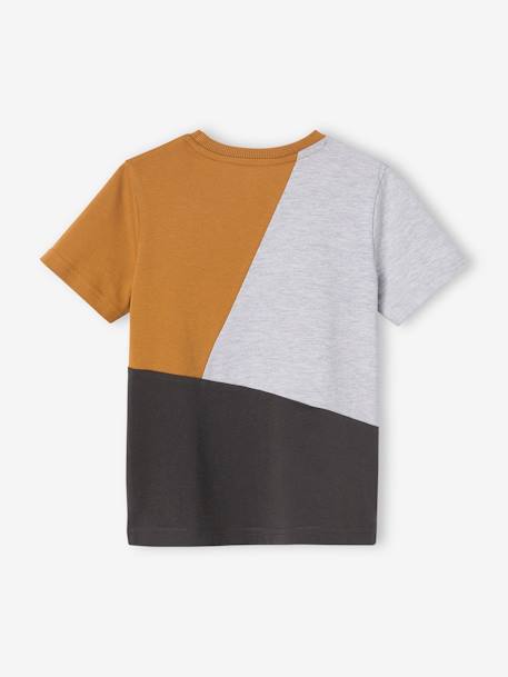 Colourblock Sports T-Shirt for Boys aqua green+marl grey 