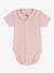 Short Sleeve Bodysuit with Collar, by PETIT BATEAU rose 