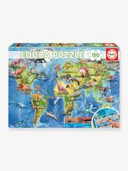 Toys-Educational Games-Dinosaurs World Map Puzzle - 150 Pieces - EDUCA