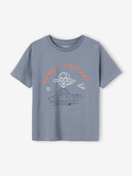 T-Shirt with Landscape & Details in Puff Ink, for Boys denim blue 