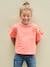 T-Shirt with Ruffled Sleeves in Broderie Anglaise for Girls ecru+peach 