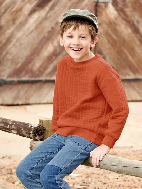 Padded Sweatshirt for Boys terracotta 