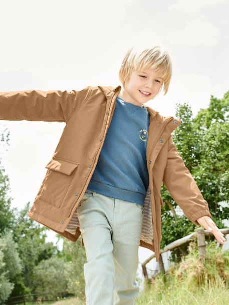 Lightweight Parka with Hood for Boys beige 