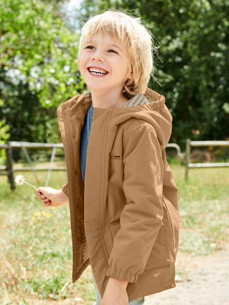 Lightweight Parka with Hood for Boys beige 