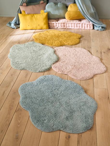 Towelling Cloud Rug grey blue+Light Grey+mustard+rosy+sage green 