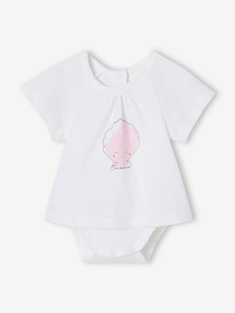 Short Sleeve Bodysuit Top for Babies white 