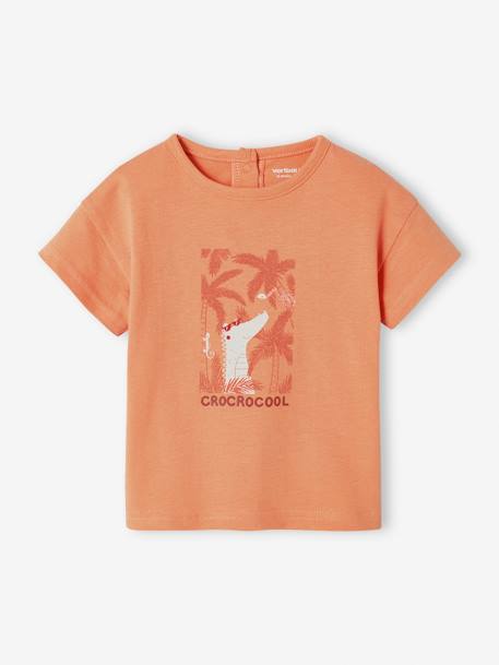 Short Sleeve Crocodile T-Shirt for Babies orange 