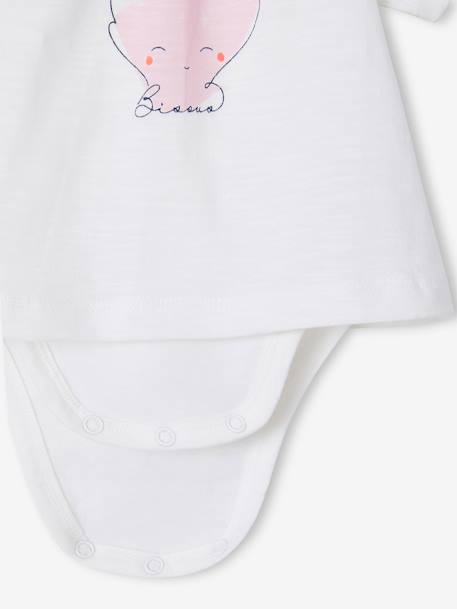 Short Sleeve Bodysuit Top for Babies white 