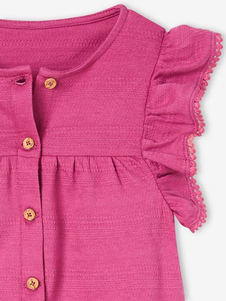 Frilly Fancy Knit Top & Shorts Ensemble for Girls peony pink 