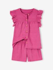 -Frilly Fancy Knit Top & Shorts Ensemble for Girls