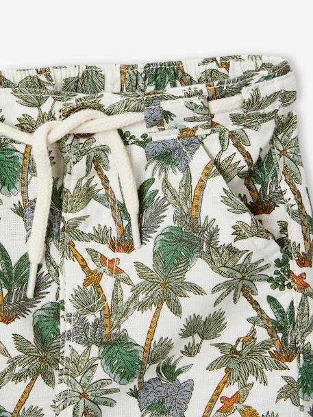 Jungle Shorts in Cotton & Linen, for Babies ecru 