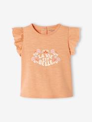 -T-Shirt with Ruffled Sleeves for Babies