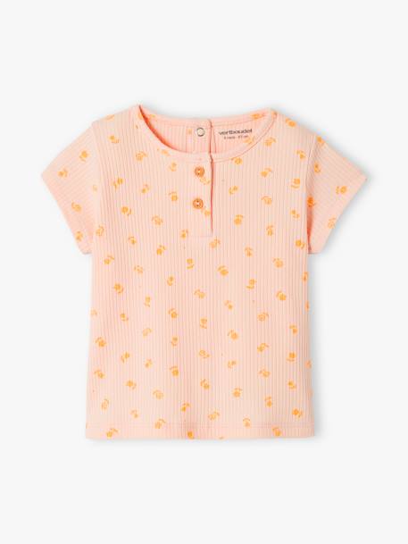 Rib Knit T-Shirt for Babies pale pink 