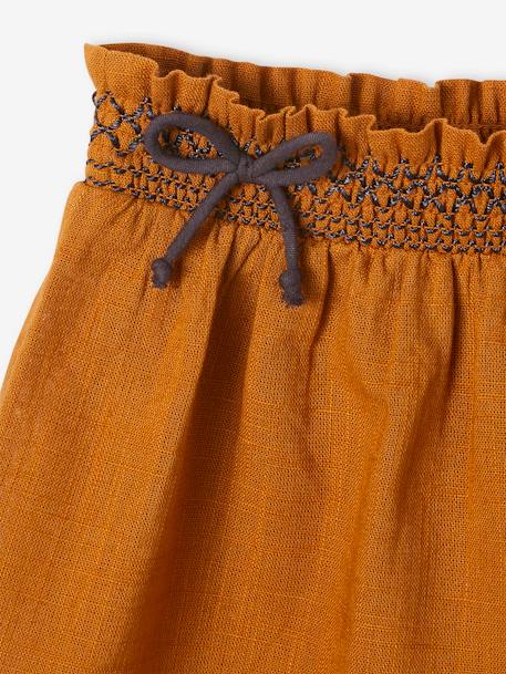 Skirt with Embroidered Smocking for Babies caramel 