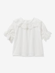 -Blouse with Broderie Anglaise for Girls, by CYRILLUS