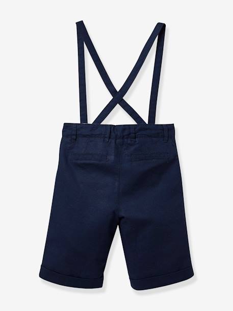 Boy's linen/cotton formalwear Bermuda shorts Dark Blue 