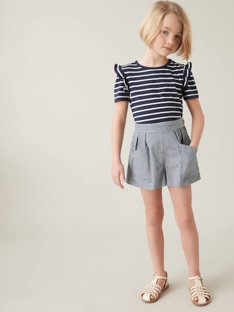 Striped Shorts, Hickory Stripes Collection by CYRILLUS striped white 