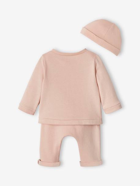 3-Piece Fleece Combo for Babies BEIGE MEDIUM MIXED COLOR+rosy 