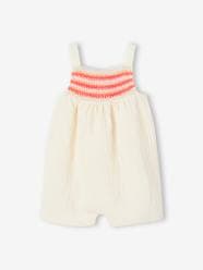 -Playsuit in Crochet & Cotton Gauze for Babies