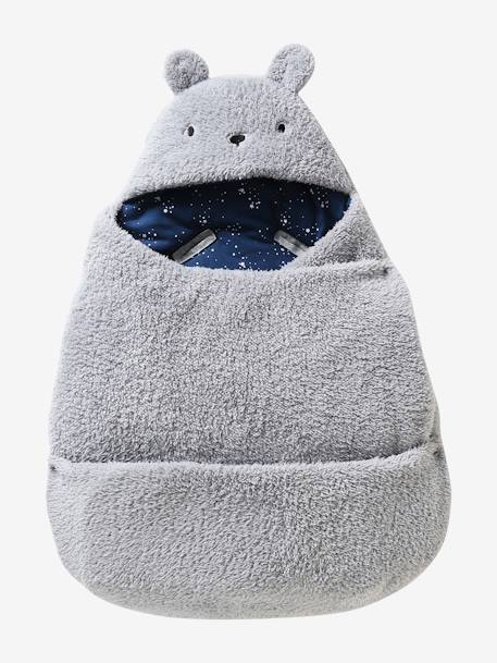 Transformable Baby Nest in Plush Fabric, Bear mouse grey 