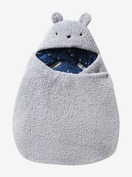 Transformable Baby Nest in Plush Fabric, Bear mouse grey 