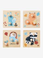 Toys-Educational Games-Pack of 4 Peg Puzzles in FSC® wood, Forest Friends