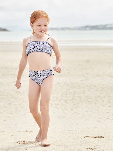 Floral Bikini for Girls blue 