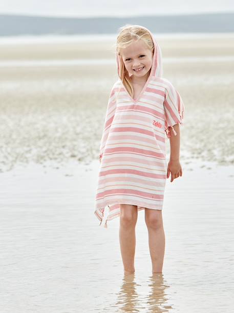 Fouta Striped Poncho for Children striped blue+striped pink 