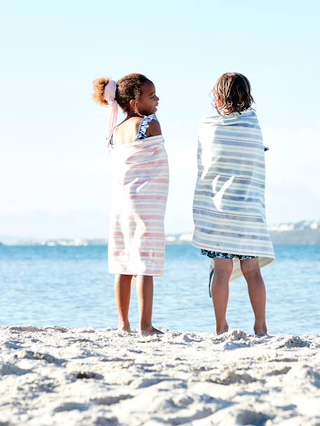 Fouta Beach/Bath Towel striped blue+striped pink 