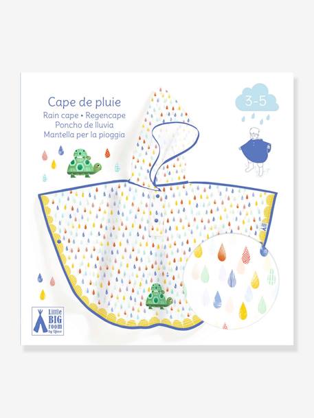 Rain Cape, 3/5 Years, by DJECO blue+green+rose 