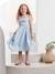 Strappy Midi-Length Dress for Girls blue+ecru+multicoloured+printed white+sky blue 