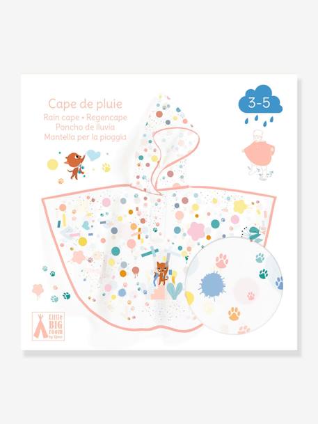 Rain Cape, 3/5 Years, by DJECO blue+green+red+rose 