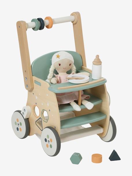 Walker with Seat for Doll, in FSC® Wood green 
