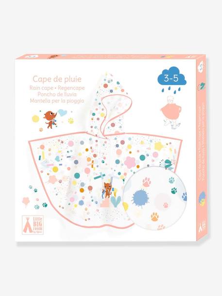 Rain Cape, 3/5 Years, by DJECO blue+green+rose 