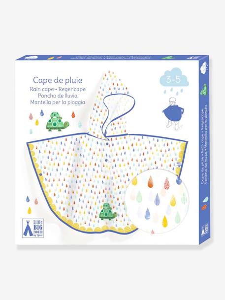 Rain Cape, 3/5 Years, by DJECO blue+red+rose 