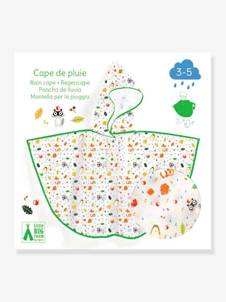 Rain Cape, 3/5 Years, by DJECO blue+green+red+rose 