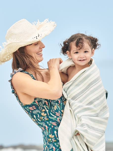 Fouta Beach/Bath Towel striped blue+striped pink 