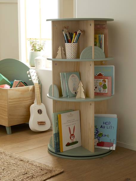 Rotating Bookcase, Rainbow sage green 