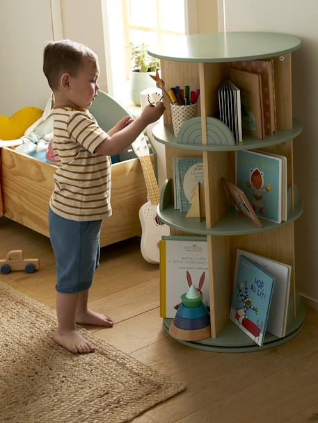 Rotating Bookcase, Rainbow sage green 