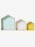 Set of 3 House-Shaped Shelves aqua green+Blue+Light Blue+Pink 