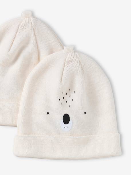 Pack of 2 Koala Beanies for Babies white 