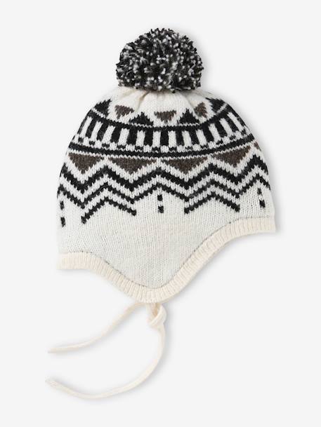 Jacquard Knit Beanie for Boys beige 