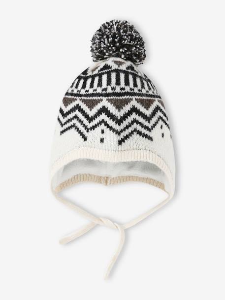 Jacquard Knit Beanie for Boys beige 